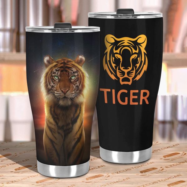 sunset tiger car tumbler cup custom tiger car accessories lchfz
