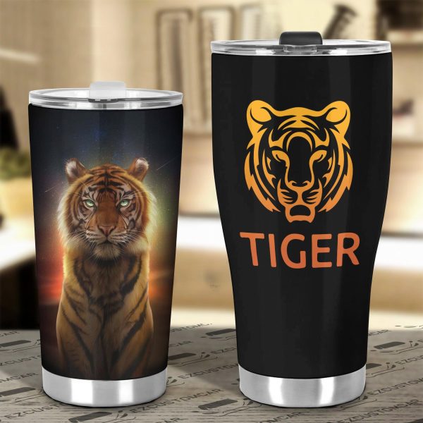 sunset tiger car tumbler cup custom tiger car accessories oge7z