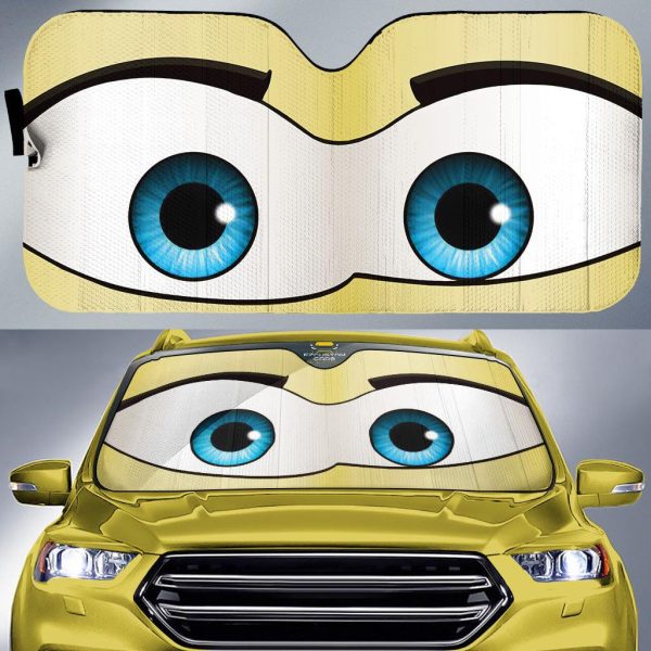 surprised cartoon eyes custom car windshield sunshades wketc