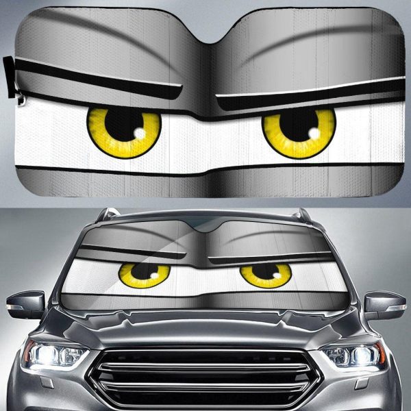 Suspicious Cartoon Eyes Funny Car Windshield Sun Shade