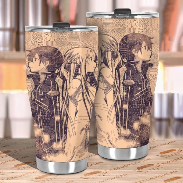 sword art online kirito x asuna car tumbler cup anime car accessories iplcf
