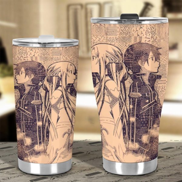 sword art online kirito x asuna car tumbler cup anime car accessories zbpyo