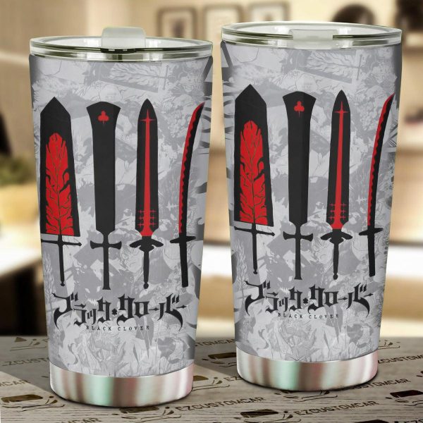 Black Clover Symbol Car Tumbler Cup Custom Black Clover Anime Car Accessories