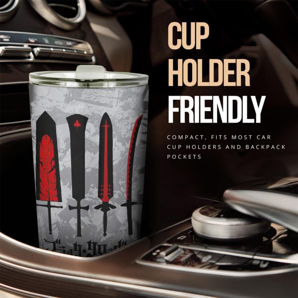 sword car tumbler cup custom black clover anime car accessories tyrfj