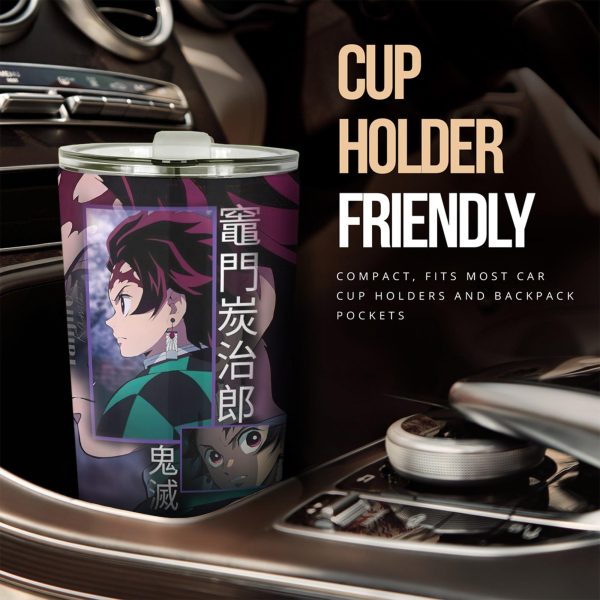 tanjiro custom demon slayers anime car tumbler cup car accessories btgvu