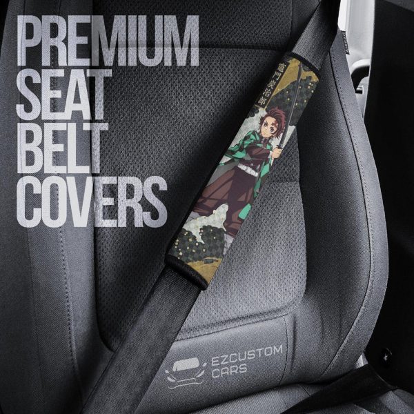 Tanjiro Demon Slayer Seat Belt Covers Custom Anime Car Accessories