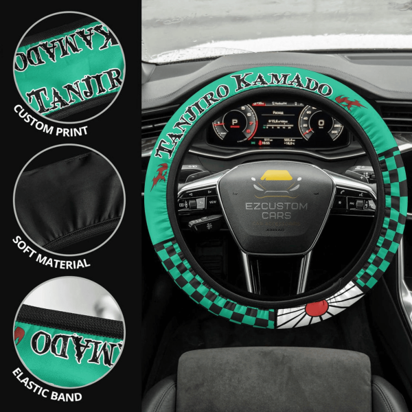 tanjiro kamado anime steering wheel cover custom anime demon slayer car accessories 4qpsl