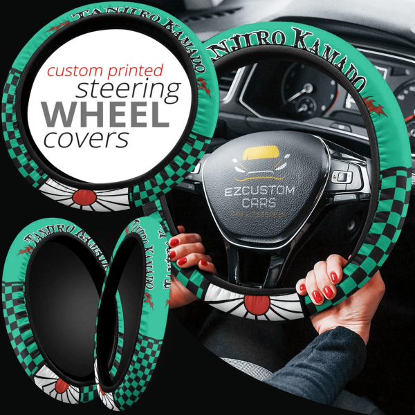 tanjiro kamado anime steering wheel cover custom anime demon slayer car accessories ksekd
