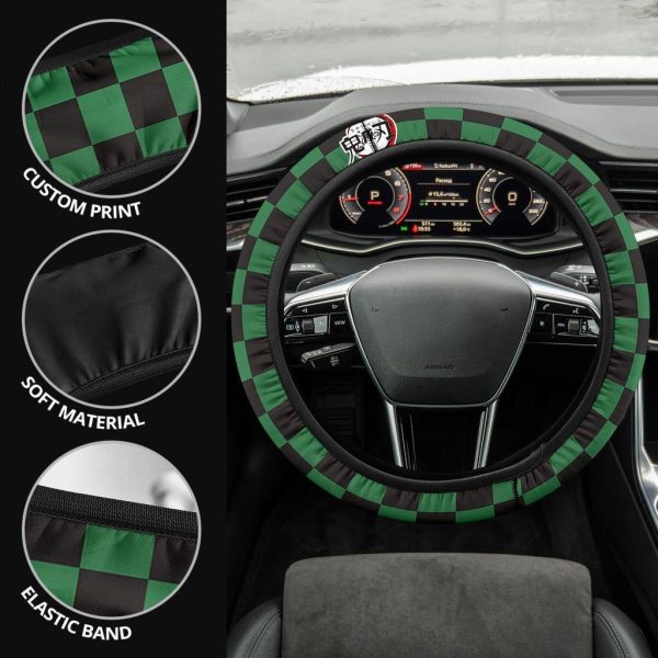 tanjiro kamado anime steering wheel cover demon slayers anime car accessories tz62n