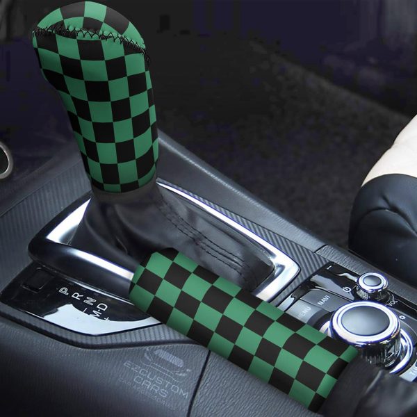 Tanjiro Kamado Car Shift Knobs Covers Set Demon Slayer Custom Anime Car Accessories