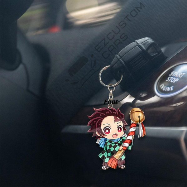 tanjiro kamado custom keychains demon slayer anime car accessories apawt