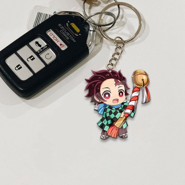 Tanjiro Kamado Custom Keychains Demon Slayer Anime Car Accessories
