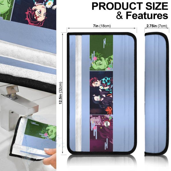 tanjiro nezuko demon slayer seat belt covers custom anime car accessories g5bbl
