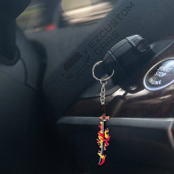 tanjiro sword sun breathing keychains custom anime demon slayer car accessories kncx6