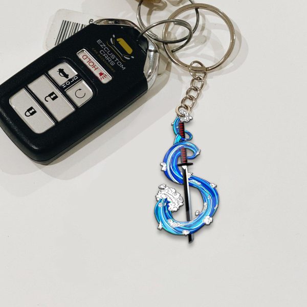 Tanjiro Sword Water Breathing Car Accessories Custom Anime Demon Slayer Swords Keychains