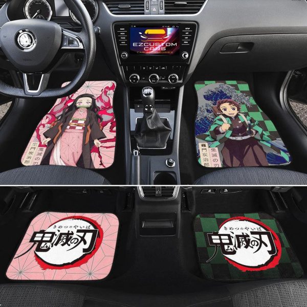 tanjiro x nezuko car accessories demon slayers car mats anime car decoration mzabr
