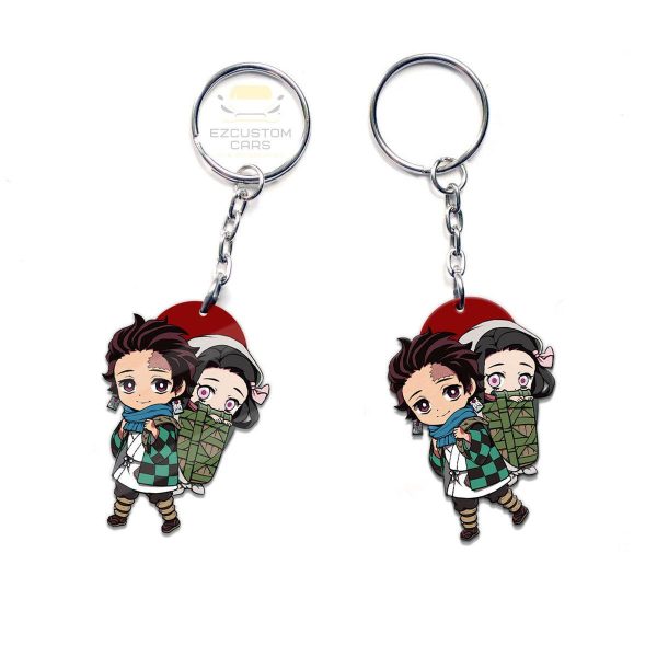 tanjiro x nezuko keychains demon slayer anime custom car accessories nwxl0