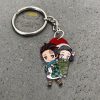 Tanjiro x Nezuko Keychains Demon Slayer Anime Custom Car Accessories