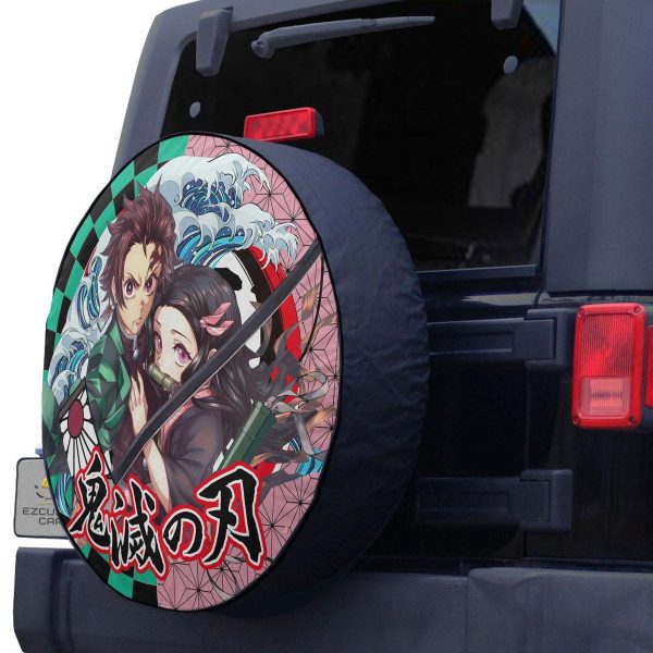 tanjiro x nezuko spare tire cover demon slayer anime custom car accessories 2nccu
