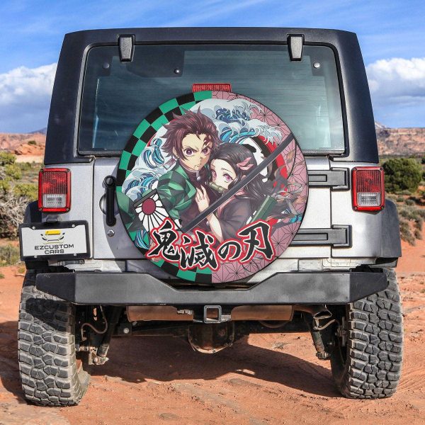 Tanjiro x Nezuko Spare Tire Cover Demon Slayer Anime Custom Car Accessories