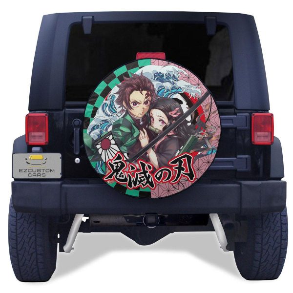 Tanjiro x Nezuko Spare Tire Cover Demon Slayer Anime Custom Car Accessories