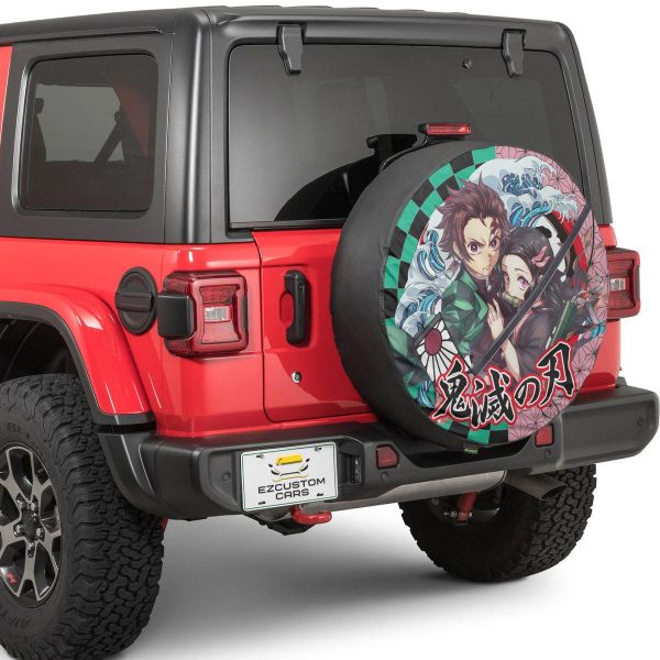 tanjiro x nezuko spare tire cover demon slayer anime custom car accessories n4luf