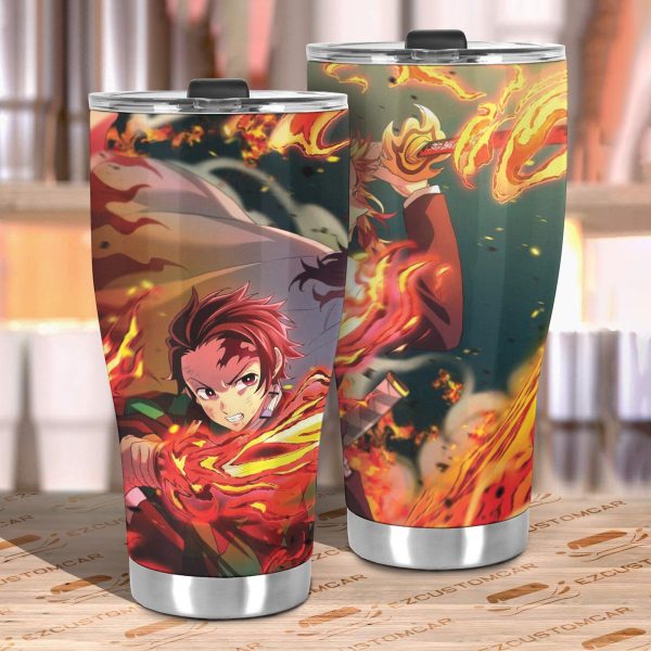 tanjiro x rengoku car tumbler cup custom demon slayer anime car accessories jqdeq