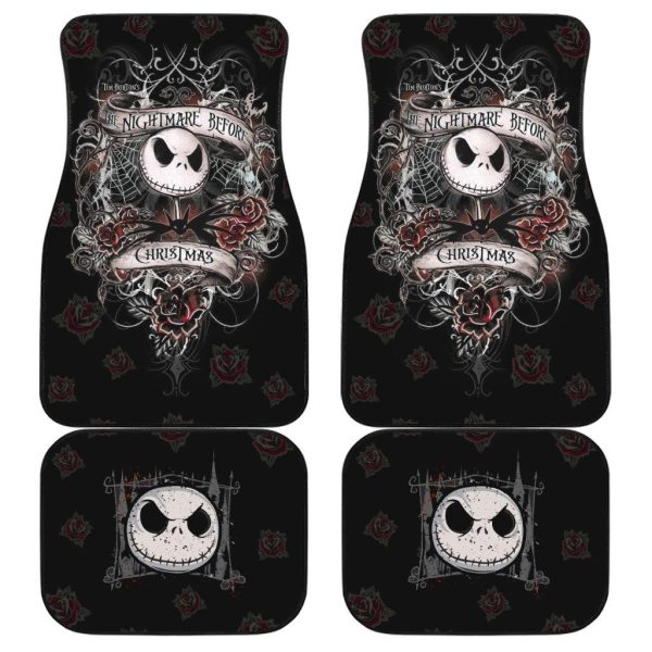 The Nightmare Before Christmas Car Accessories Halloween Car Floor Mats Jack and Roses