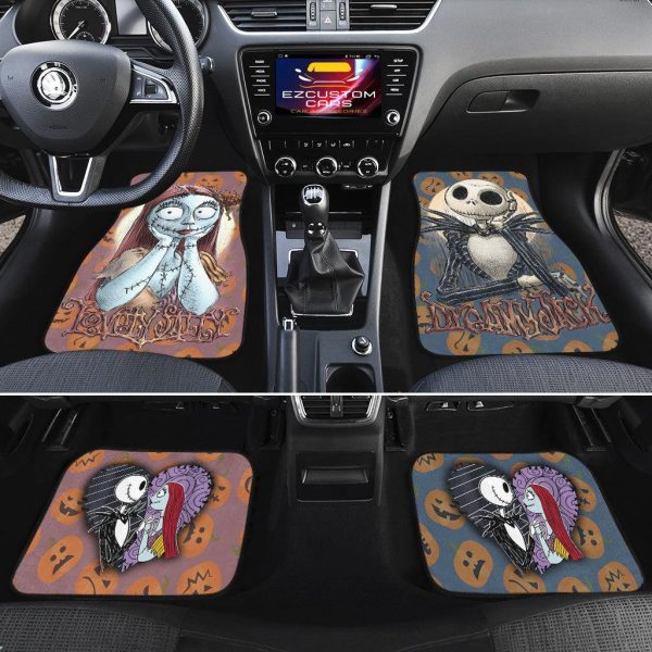 the nightmare before christmas car accessories halloween car floor mats jack and sally happy kr9ft