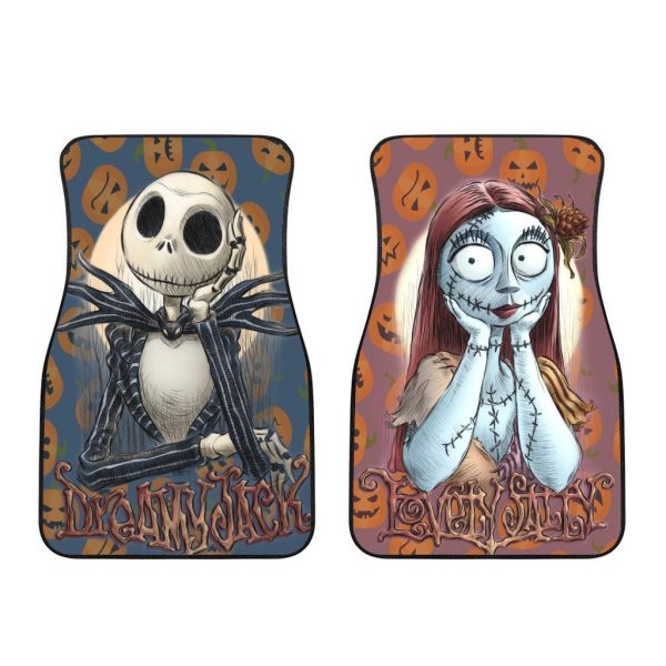 The Nightmare Before Christmas Car Accessories Halloween Car Floor Mats Jack and Sally Happy