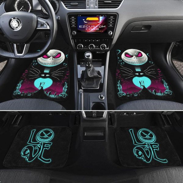 the nightmare before christmas car accessories halloween car floor mats love jack skellington cqiup