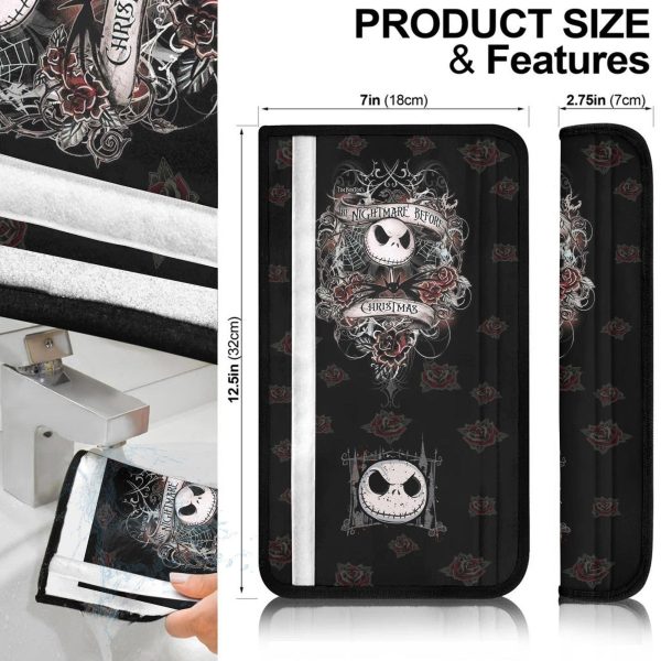 the nightmare before christmas car accessories halloween seat belt covers jack and roses 3nyq1