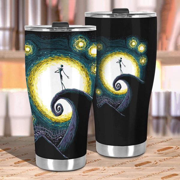 the nightmare before christmas tumbler halloween cup car accessories jack skellington art enesr