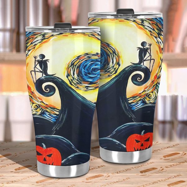 the nightmare before christmas tumbler halloween cup car accessories jack skellington sad hkhp7