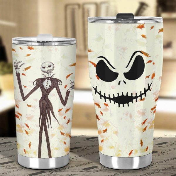 the nightmare before christmas tumbler halloween cup car accessories leaf autumn jack skellington gkbad