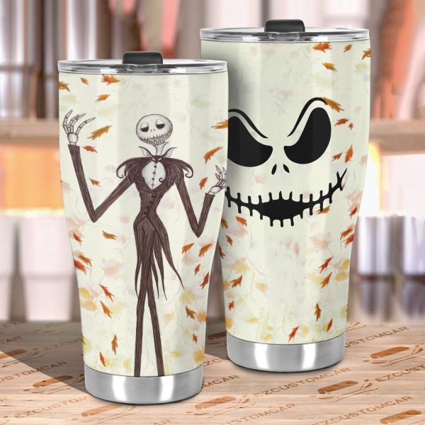 the nightmare before christmas tumbler halloween cup car accessories leaf autumn jack skellington ilbzx