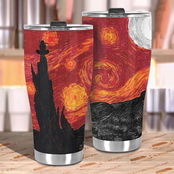 the starry night car tumbler cup custom red car accessories 7afpj