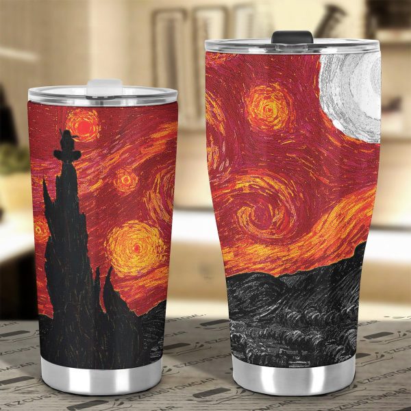 the starry night car tumbler cup custom red car accessories c8vyx