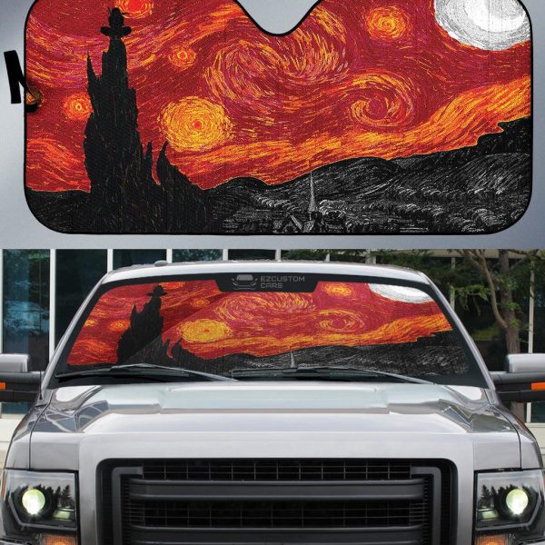 Starry Souls Car Sun Shade Scary Night Abstract Painting
