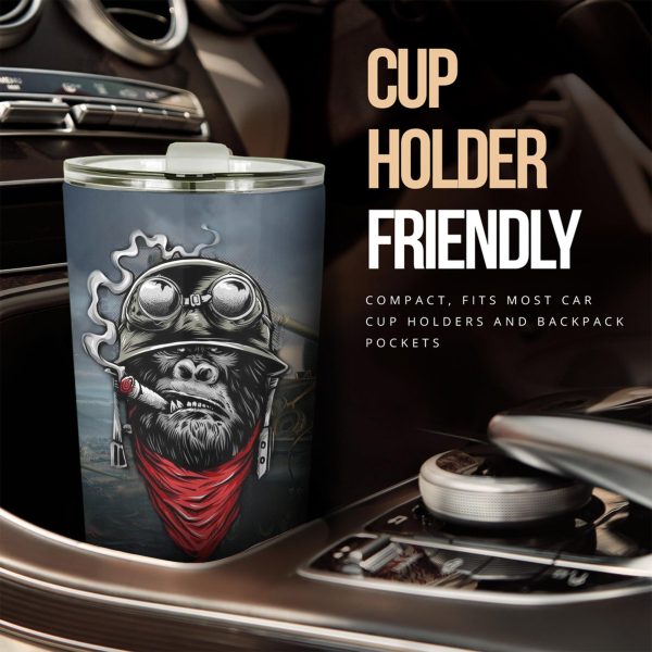 the war monkey car tumbler cup custom animal car accessories kyfqq