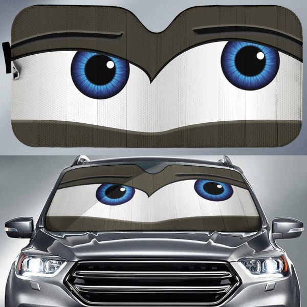 Suspicious Cartoon Eyes Funny Car Windshield Sun Shade