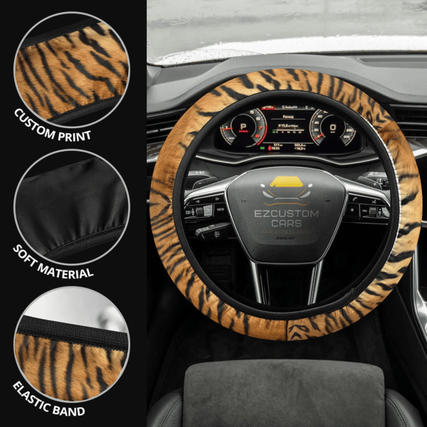 tiger skin anime steering wheel cover custom animal car accessories kpajn
