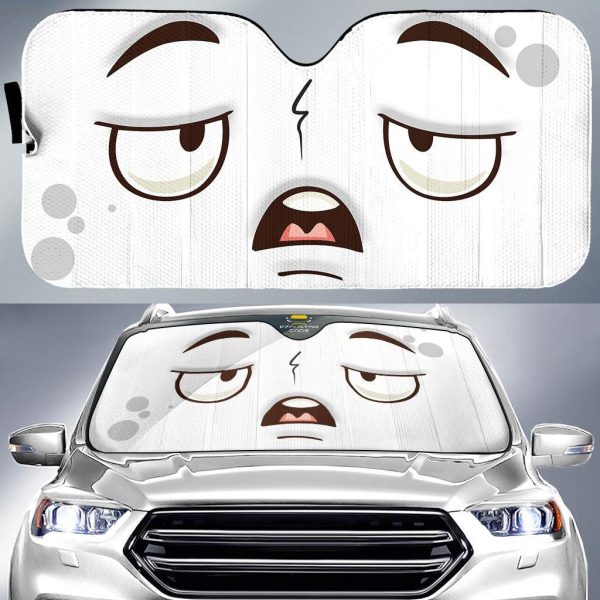 Tired Cartoon Eyes Car Sun Shade Custom Car Accessories