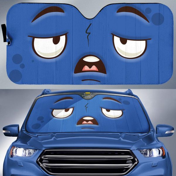 tired cartoon eyes car sun shade custom car accessories lwbti