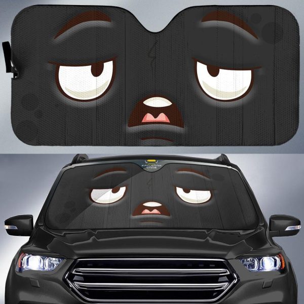 tired cartoon eyes car sun shade custom car accessories pnfxb