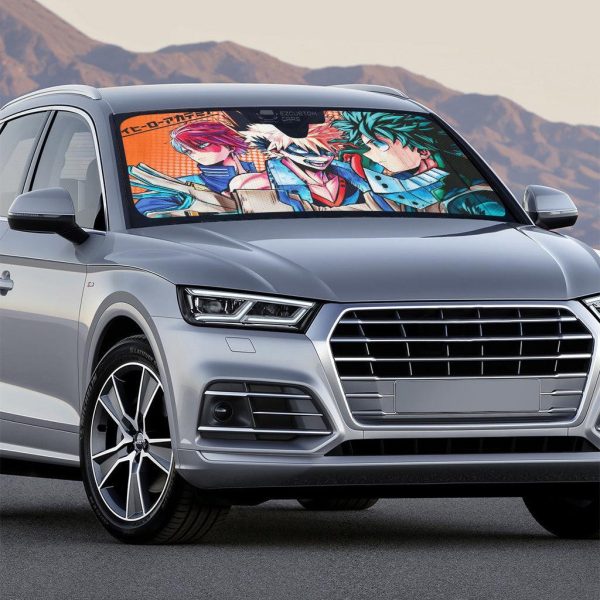 todoroki shouto x midoriya izuku x bakugo katsuki car sun shade custom my hero academia anime car accessories wkumz