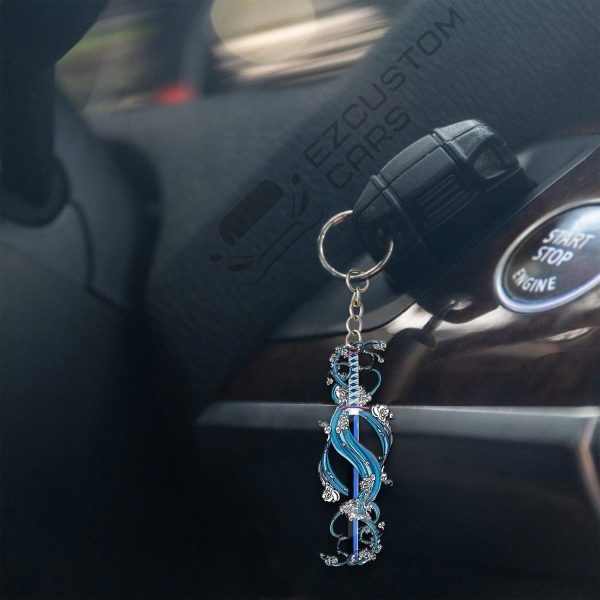 tomioka giyuu car accessories custom anime demon slayer sword keychains cmjwj