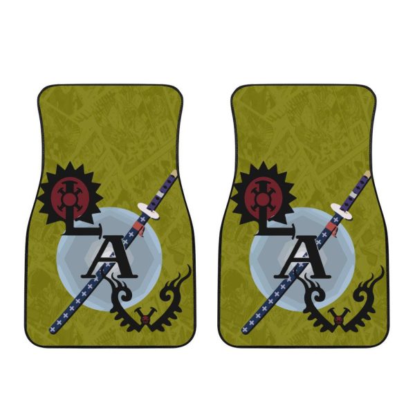 Trafalgar D. Law Car Floor Mats Custom One Piece Law Flag Car Accessories
