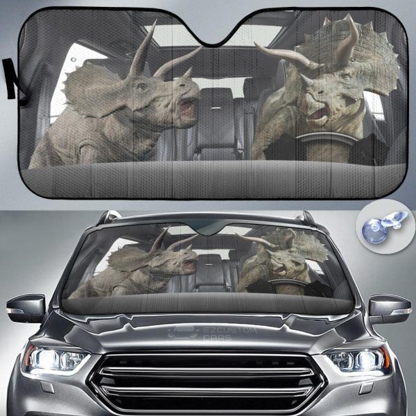 Triceratops Dinosaur Funny Car Sun Shade Triceratops Dinosaur Funny Car Sun Shade