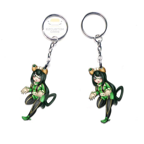 tsuyu asui keychains custom my hero academia anime car accessories evgah